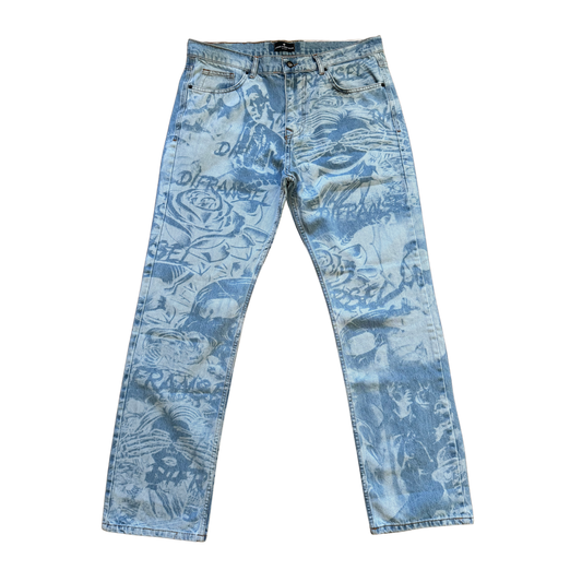 Lazered Denim - Light Blue