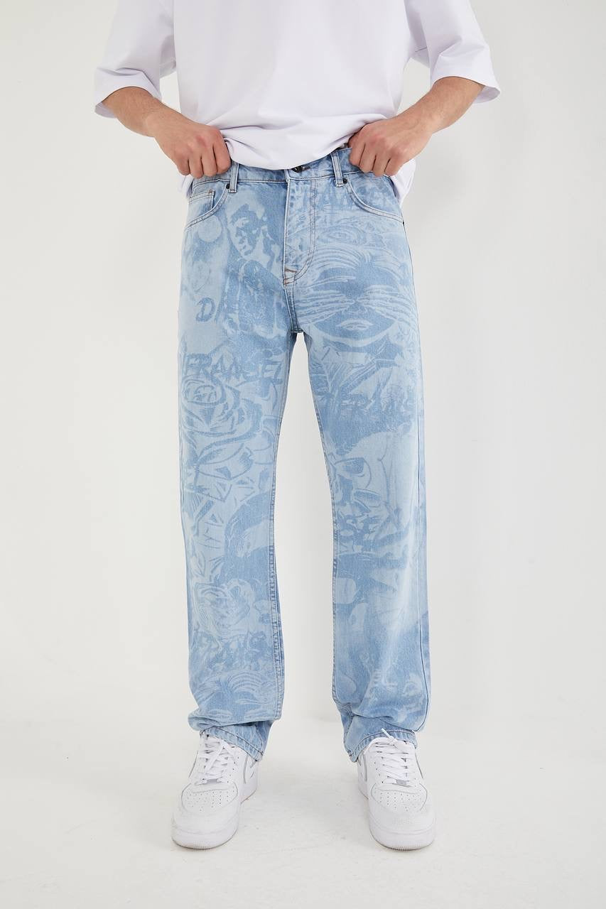 Lazered Denim - Light Blue