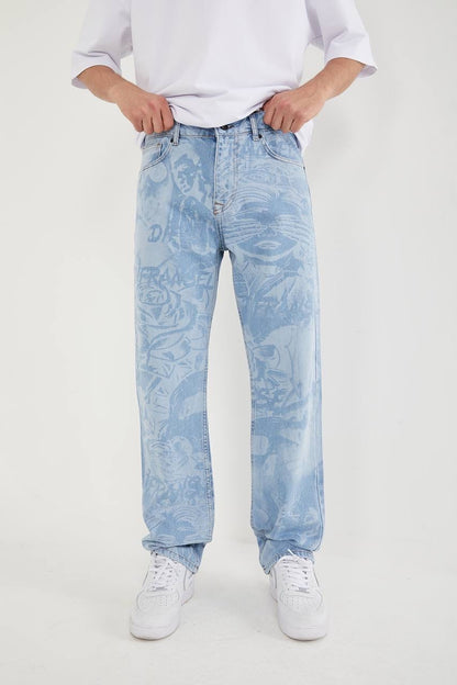 Lazered Denim - Light Blue